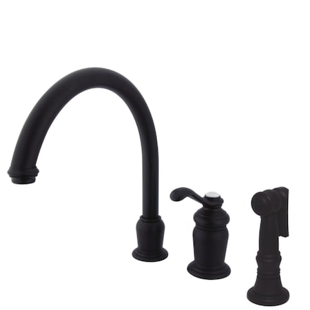 Kingston Brass KS7825TLBS Single-Handle Widespread Kitchen Faucet, Oil Rubbed Bronze KS7825TLBS